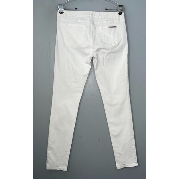 Michael Kors Womens Size 2 White Stretch Skinny Jeans Preppy Minimalist Chic - Picture 3 of 11